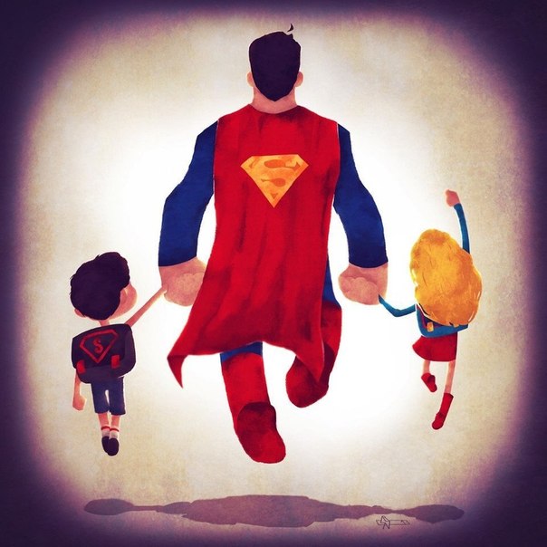Супергерои и их дети в иллюстрациях Andry Rajoelina
