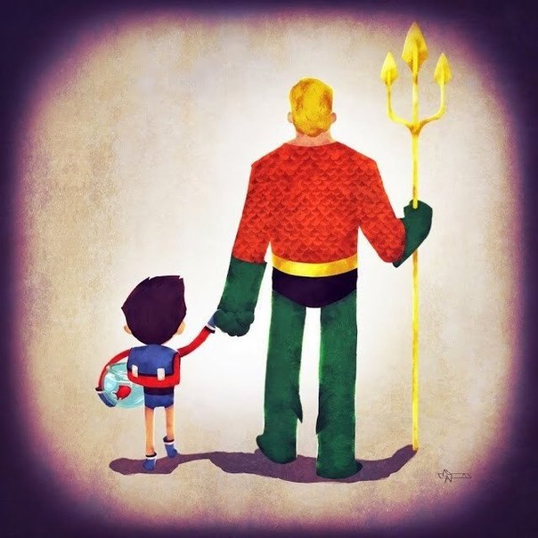 Супергерои и их дети в иллюстрациях Andry Rajoelina
