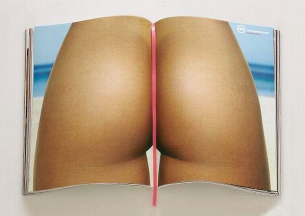 Креативная реклама бразильского бикини на журнальном развороте