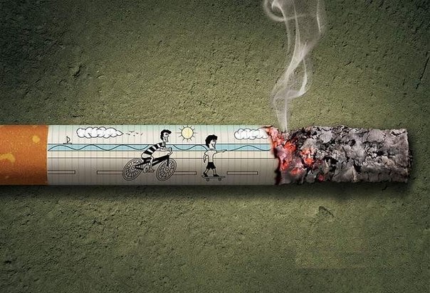Социальная реклама: "C сигаретами ваша жизнь превратится в пепел"
