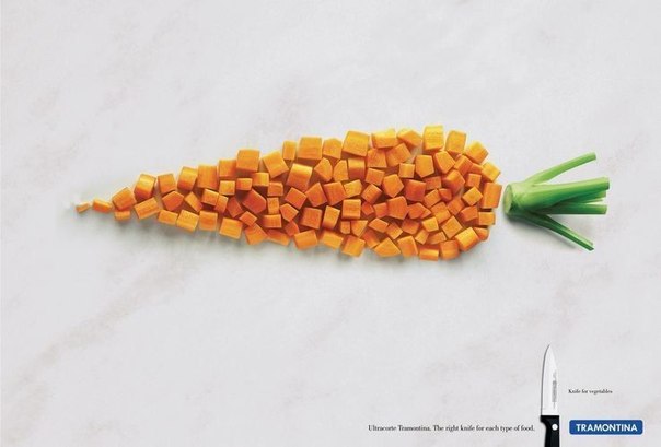 Необычная реклама кухонных ножей Tramontina