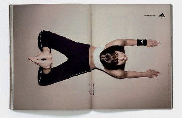 Отличная реклама Adidas на развороте журнала