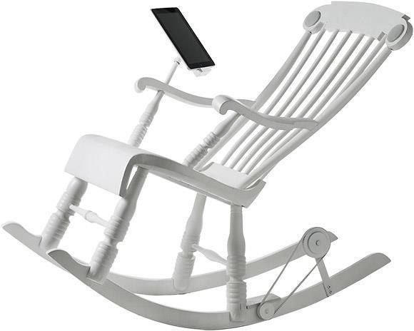 Кресло, которое заряжает Ipad, когда на нем качаются.