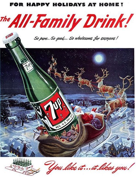 Подборка замечательной рождественской рекламы газированных напитков прошлого века