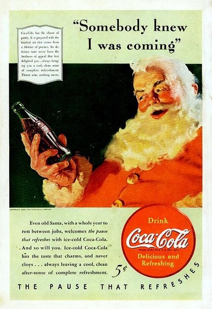 Подборка замечательной рождественской рекламы газированных напитков прошлого века