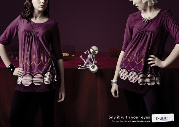 Реклама линз: "Скажи это глазами"