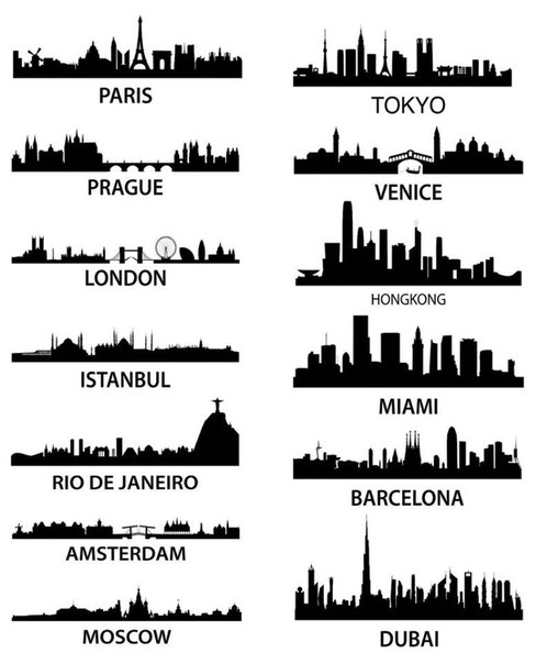 Силуэты городов мира