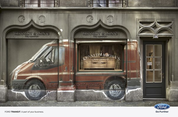 Новая граффити-реклама от Ford: "Ford Transit. Часть вашего бизнеса"