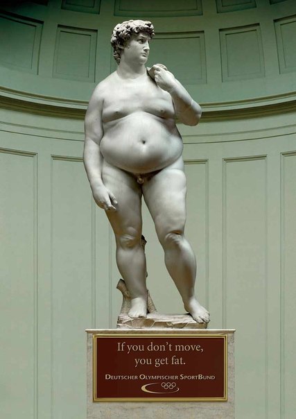 Социальная реклама Олимпийской Спортивной Федерации Германии - "Не будешь двигаться, станешь толстым"