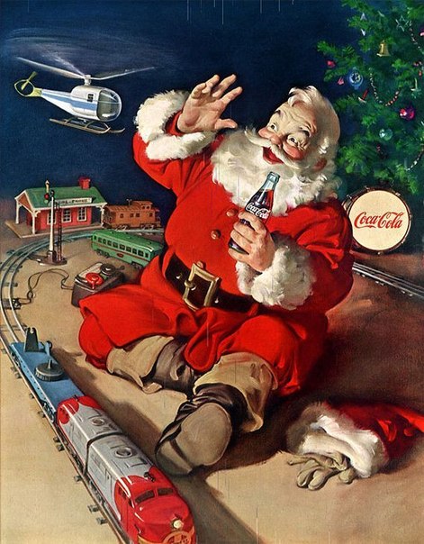 Рождественская реклама Coca-Cola прошлого века