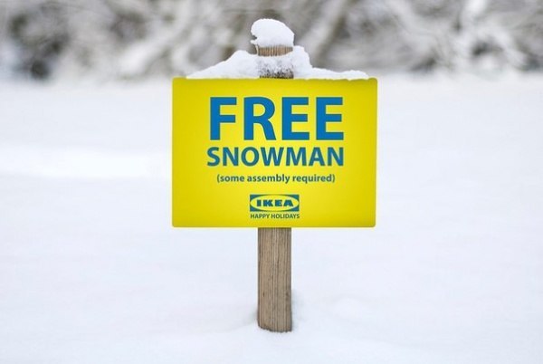 IKEA: "Бесплатный снеговик. Нуждается в сборке."