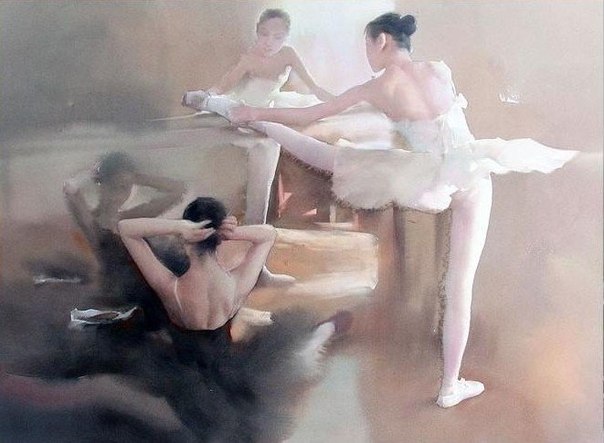 Балерины в нежной акварели Liu Yi 