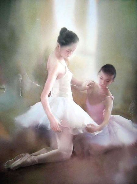 Балерины в нежной акварели Liu Yi 