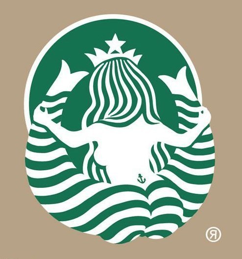 Логотип Starbucks сзади