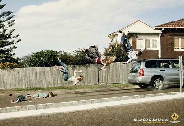 Социальная реклама против превышения скорости на дорогах: «Убить ребенка, значит убить всю семью»