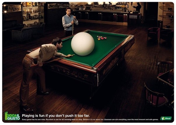 Реклама сети казино Sisal: "Игра - это всегда удовольствие, если ей не злоупотреблять!"
