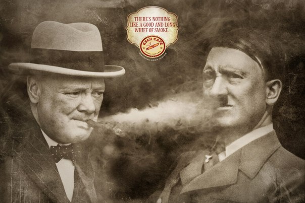 Реклама клуба любителей сигар Esch Cafe: "Нет ничего лучше хорошей струи дыма"