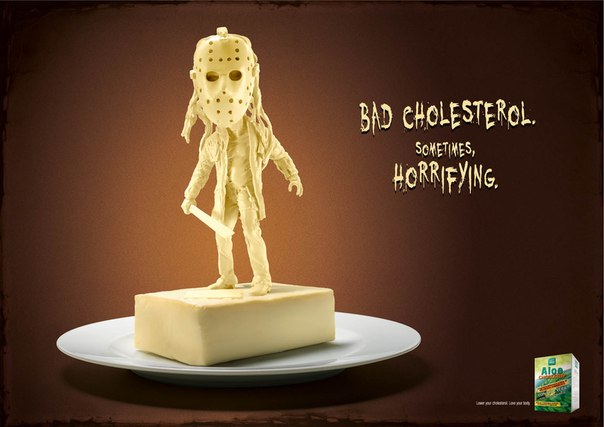 В рекламе биологически активной добавки Aloe Cholestop использовали образы злодеев из популярных фильмов ужасов.