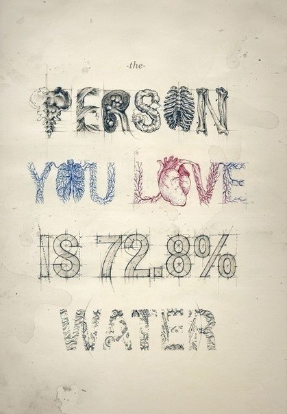 Тот, кого ты любишь, на 72.8% - вода