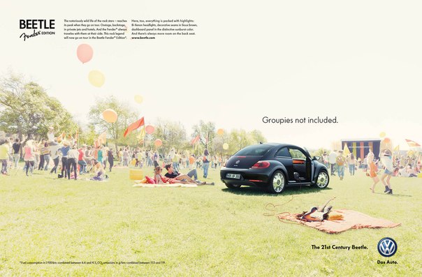 Молодежная реклама VW Beetle: "Живи быстро. Люби сильно. Оставайся молодым"