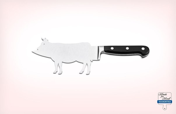 Новая оригинальная реклама кухонных разделочных ножей Tramontina