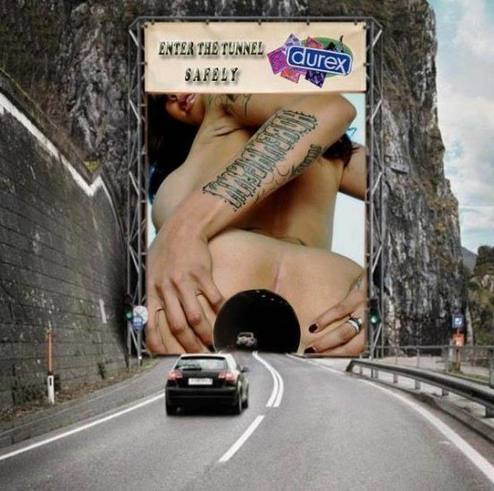 Шокирующая реклама презервативов Durex: "Войдите в туннель безопасно"