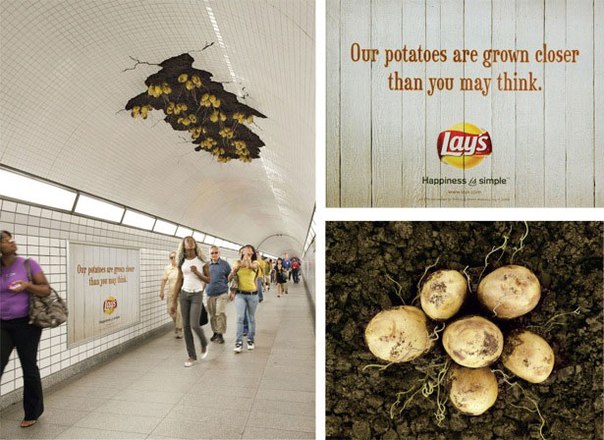 Реклама Lays в туннеле Чикаго