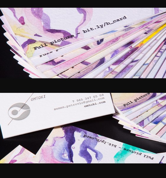 "Части творчества" - независимый проект по созданию визитной карточки. Каждая визитка имеет собственный рисунок, который является частью одной большой картины. 
