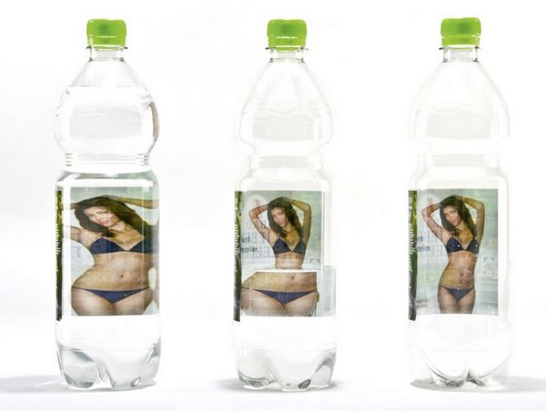 Худеющая бутылка. Реклама воды