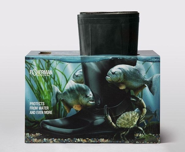 Креативная упаковка для резиновых сапог «Fisherman»