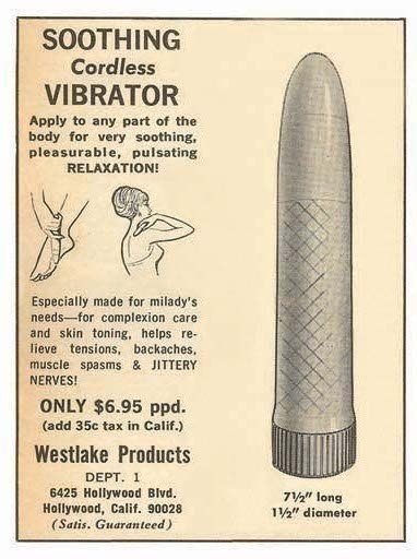 Старая реклама успокаивающего беспроводного вибратора. 