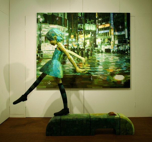 Оригинальное сочетание картин и скульптур от Shintaro Ohata