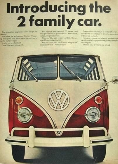 Винтажная реклама хиппи-автобуса Volkswagen