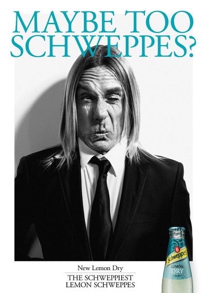 Игги Поп в рекламе нового вкуса Schweppes