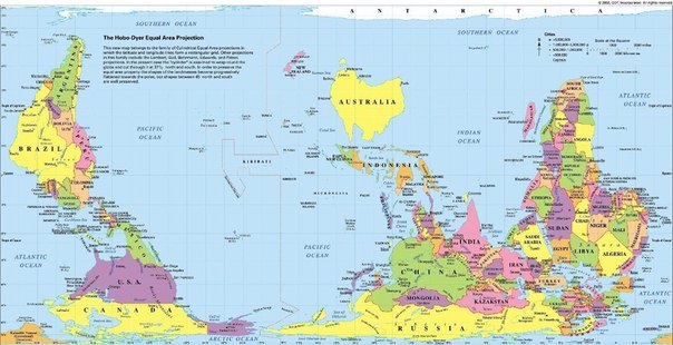 Карта мира в Австралии