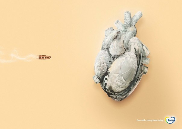 Социальная реклама: "Сердца является чрезвычайно хрупкой и ценной вещью. Именно поэтому имеет смысл настолько хорошо заботиться о нем, как вы можете"