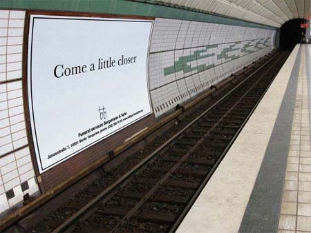 Жестокая реклама похоронного бюро Bergmann: "Подойди чуть ближе" 