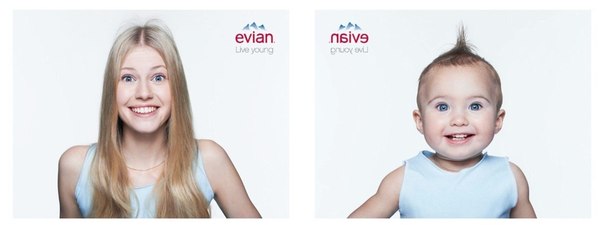Реклама питьевой воды Evian, возвращающей в детство