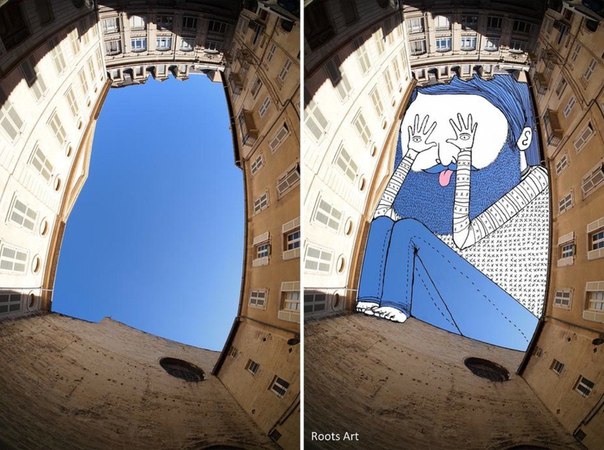 Французский иллюстратор Томас Ламадью создает иллюстрации поверх собственных фотографий неба и крыш, которые он называет Sky Art