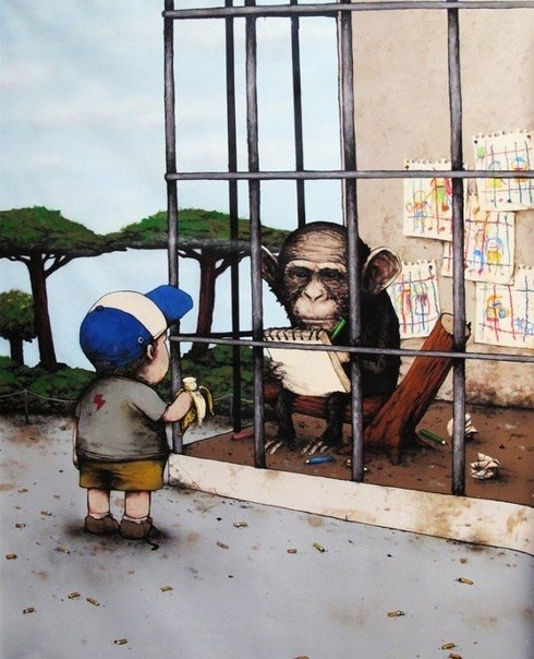 Французский уличный художник Dran уже успел получить прозвище «французский Бэнкси» за свое необычное чувство юмора и создание работ на острые социальные темы 