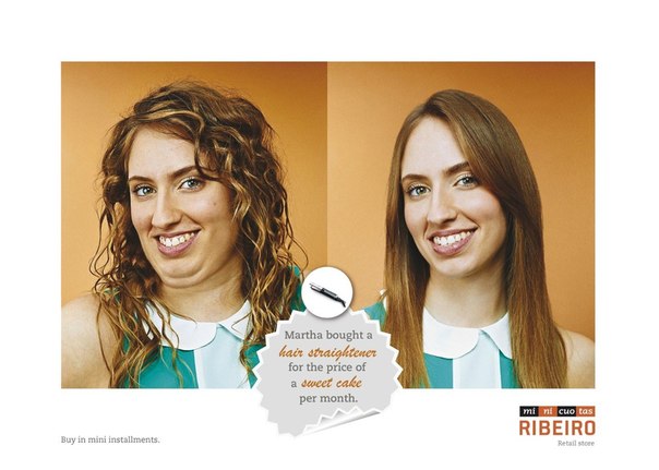 Реклама магазина электроники:"Марта купила выпрямитель для волос по цене месячного запаса кексов"