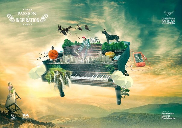 Реклама колумбийской филармонии: "Страсть и вдохновение" 