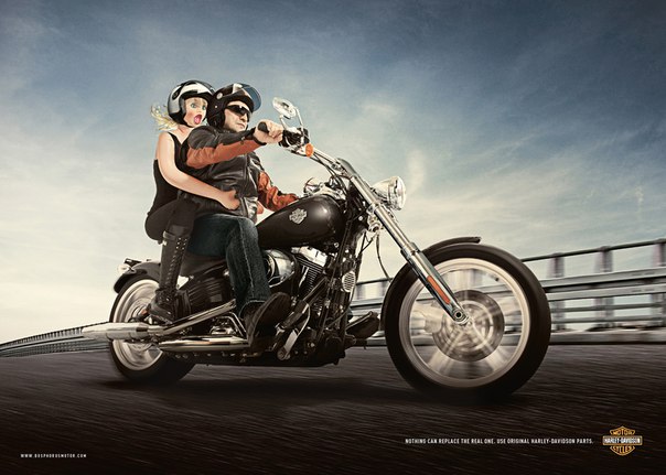 Harley-Davidson: "Nothing can replace the real one. Use original Harley-Davidson parts"