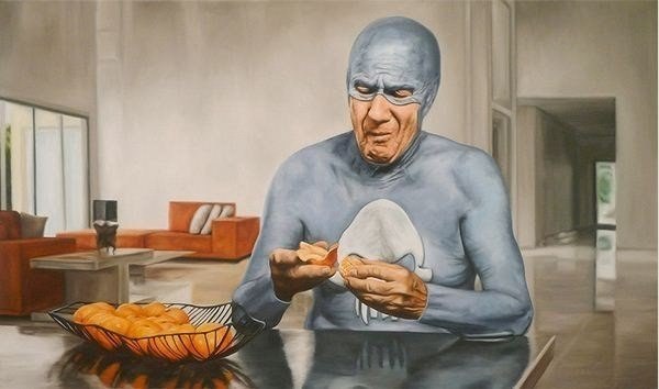 Серия картин "Супергерой в старости" от художника Andreas Englund