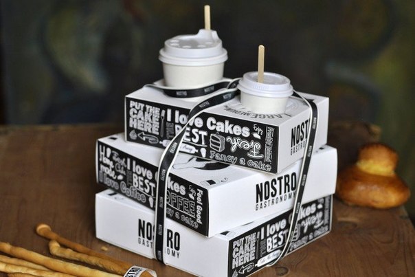 Упаковка, разработанная для сети ирландских булочных Nostro, которая быстро трансформируется в подставку для кофе