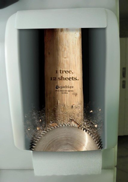 Социальная реклама против вырубки леса: "1 дерево, 12 салфеток" 
