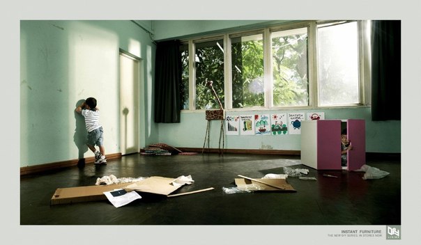 Реклама мебели ручной сборки Diy Living: "Быстрая мебель"