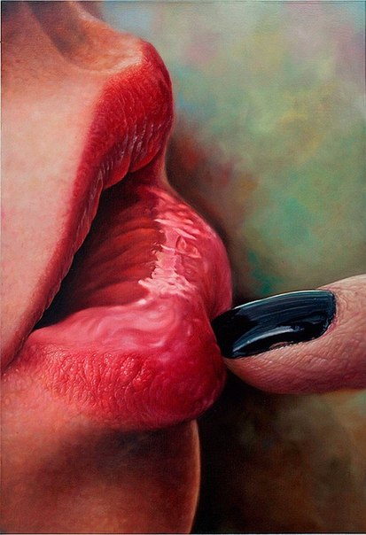 Реалистичные картины с изображением губ от художника Kim Sung Jin