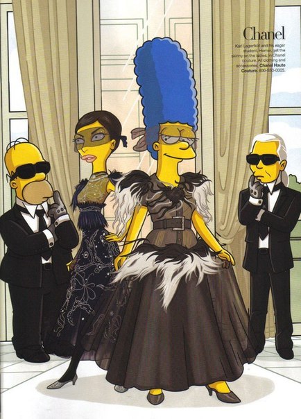 Семейка Симпсонов демонстрирует наряды мировых брендов на страницах журнала Harper's Bazaar 
