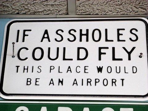 Если бы придурки могли летать, здесь бы просто аэропорт был